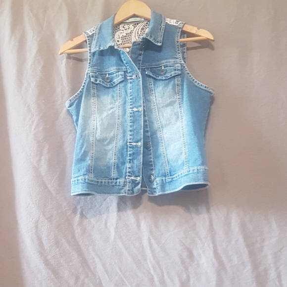 Maurices Tops - 2/$20 Maurice's denim vest with crochet detail